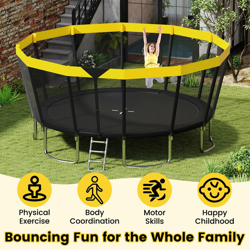 Load image into Gallery viewer, Goplus 16FT ASTM Approved Recreational Trampoline with Non-Slip Ladder Enclosure Net & Anti-Rust Coating