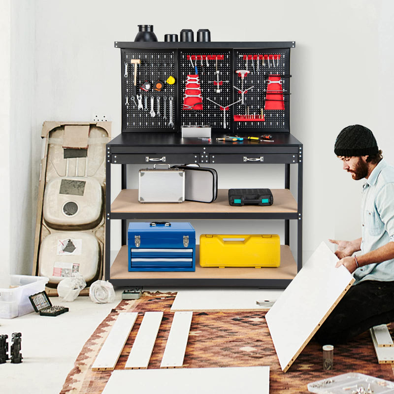 Load image into Gallery viewer, Goplus Work Bench with Pegboard