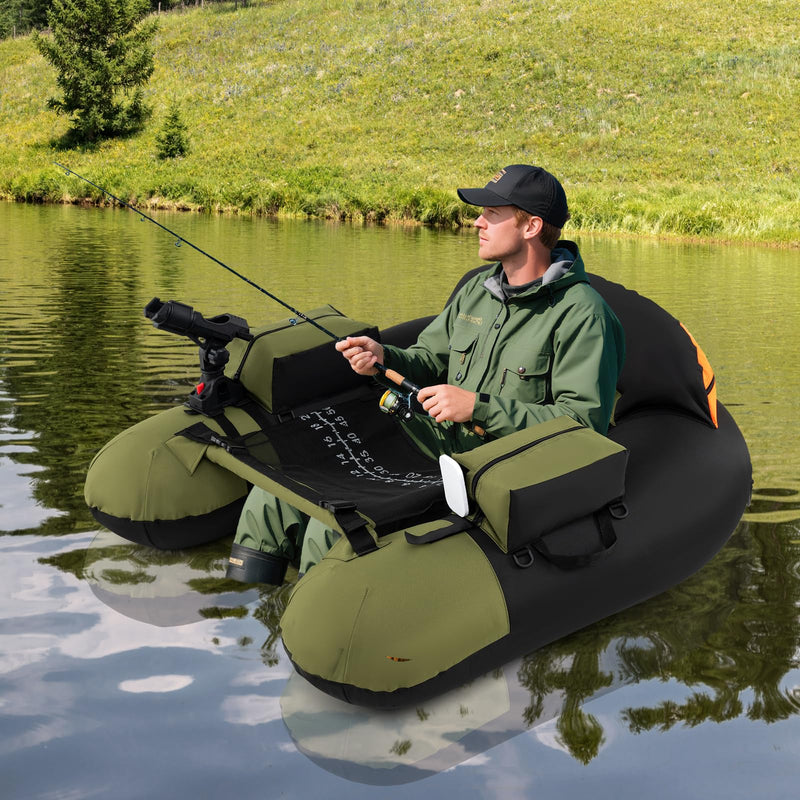 Load image into Gallery viewer, Goplus Inflatable Float Tube for Angling (Thickened Type with Rod Holder)