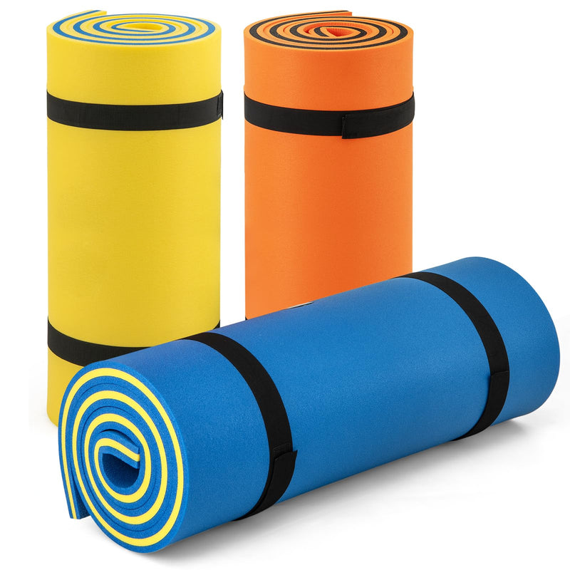 Load image into Gallery viewer, Goplus 87" x 36" Floating Water Mat Pad Lily Pad with Rolling Pillow Design