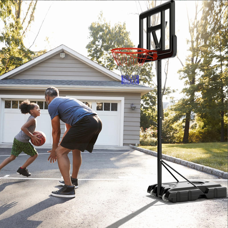 Load image into Gallery viewer, Goplus Portable Basketball Hoop, 10FT Height Adjustable Basketball Goal w/44‘’ Shatterproof Backboard