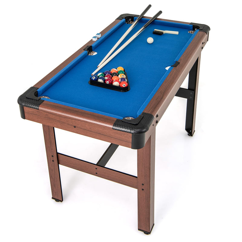 Load image into Gallery viewer, Goplus 48” Pool Table, Wooden Billiards Table w/ 2 Cue Sticks, 16 Balls, 2 Chalks, Triangle, Brush