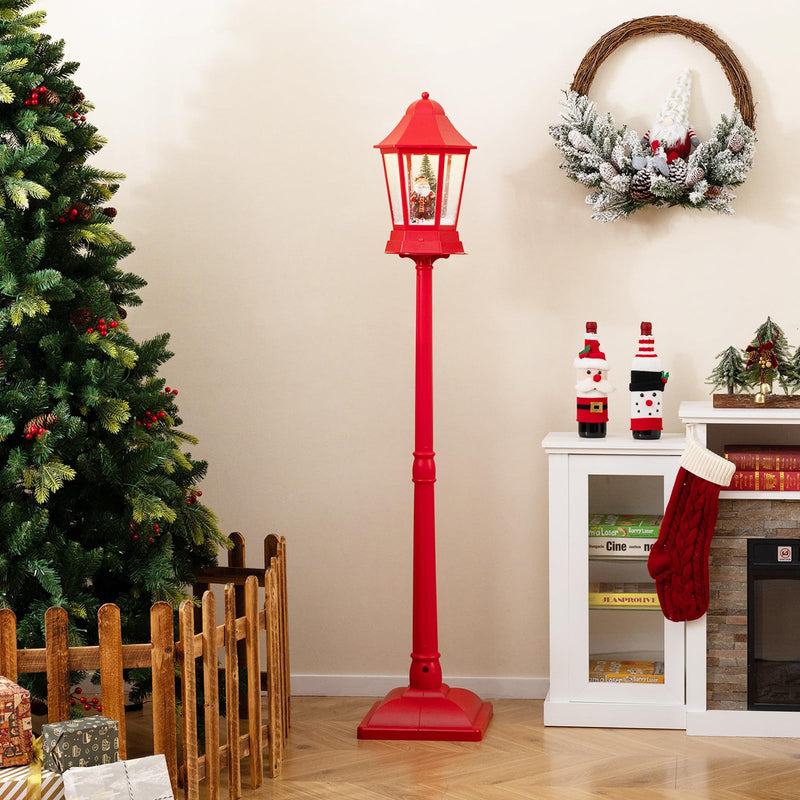Load image into Gallery viewer, Goplus 2-in-1 Musical Lamp Post & Snow Globe Lantern (Snowing Santa)
