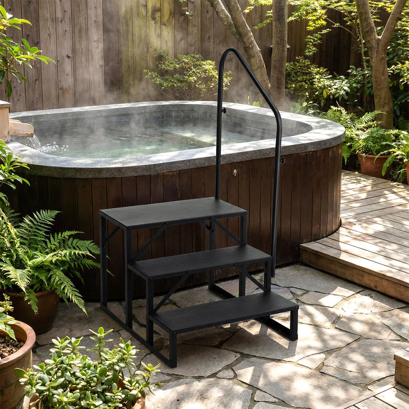 Load image into Gallery viewer, Goplus RV Step with Handrail Heavy Duty Hot Tub Stair