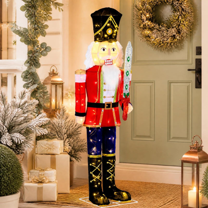 Load image into Gallery viewer, Goplus 5 FT Nutcracker Christmas Decor Outdoor with 100 LED Lights