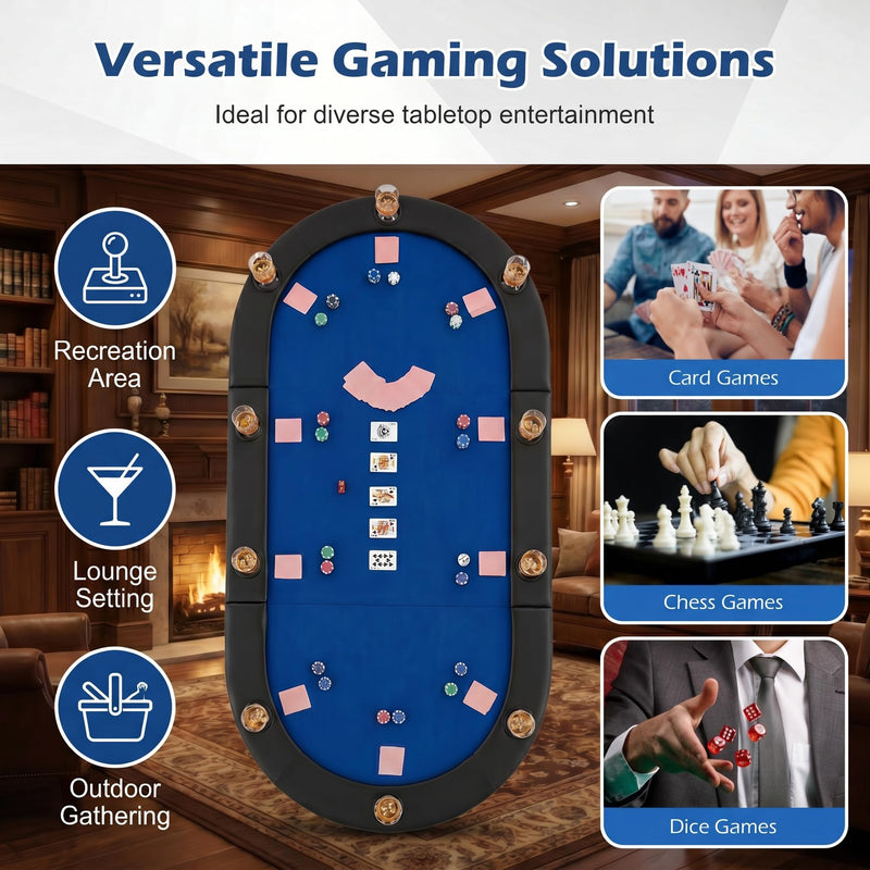 Load image into Gallery viewer, Goplus 84"x42" Foldable Poker Table Top for 10 Players w/Cup Holders
