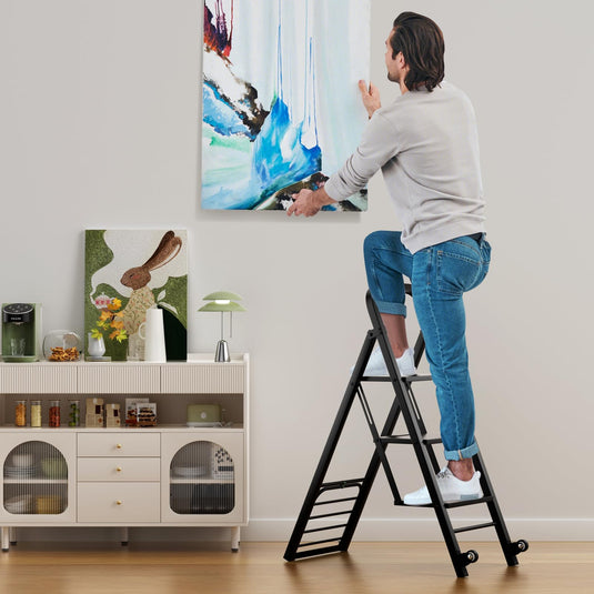 Goplus 2 in 1 Convertible Hand Truck Dolly and Step Ladder