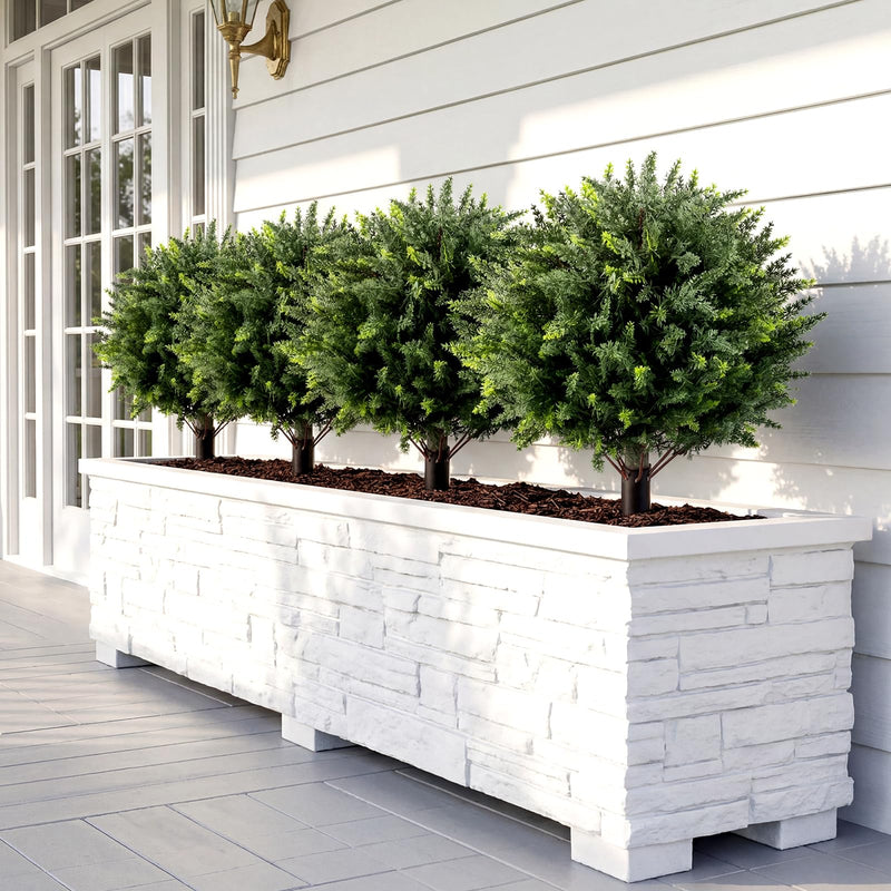 Load image into Gallery viewer, Goplus 27.5" Artificial Cypress Topiary Trees Set of 2 for Front Porch Patio Home Decoration