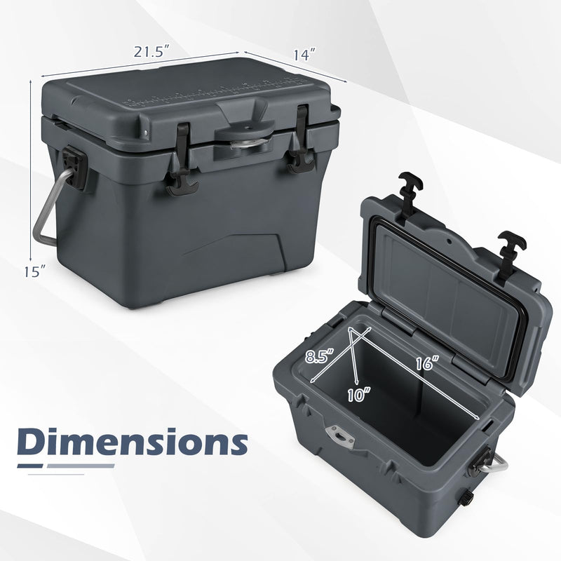 Load image into Gallery viewer, Goplus 20QT Insulated Ice Chest w/Portable Handles Cup Holders Ruler for Camping Fishing