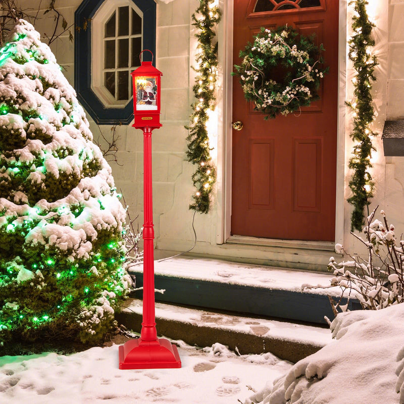 Load image into Gallery viewer, Goplus 61 Inch Christmas Street Lamp, Festive Musical Lamp Post w/Detachable Snow Globe Lantern