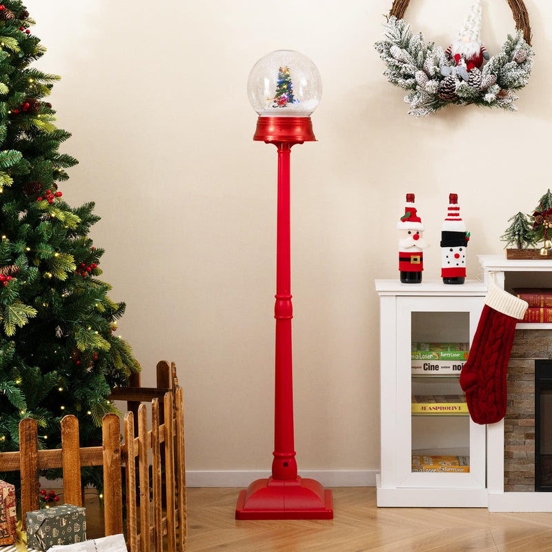 Load image into Gallery viewer, Goplus 5 Ft Christmas Snow Globe Lantern | Musical Snowy Globe Street Lamp