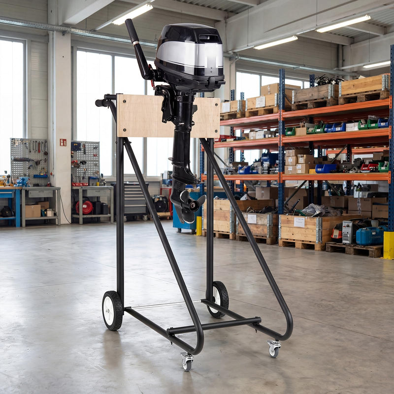 Load image into Gallery viewer, Goplus 330 LBS Boat Motor Stand w/ 4 Rubber Casters for Motor Transportation Repair Maintenance