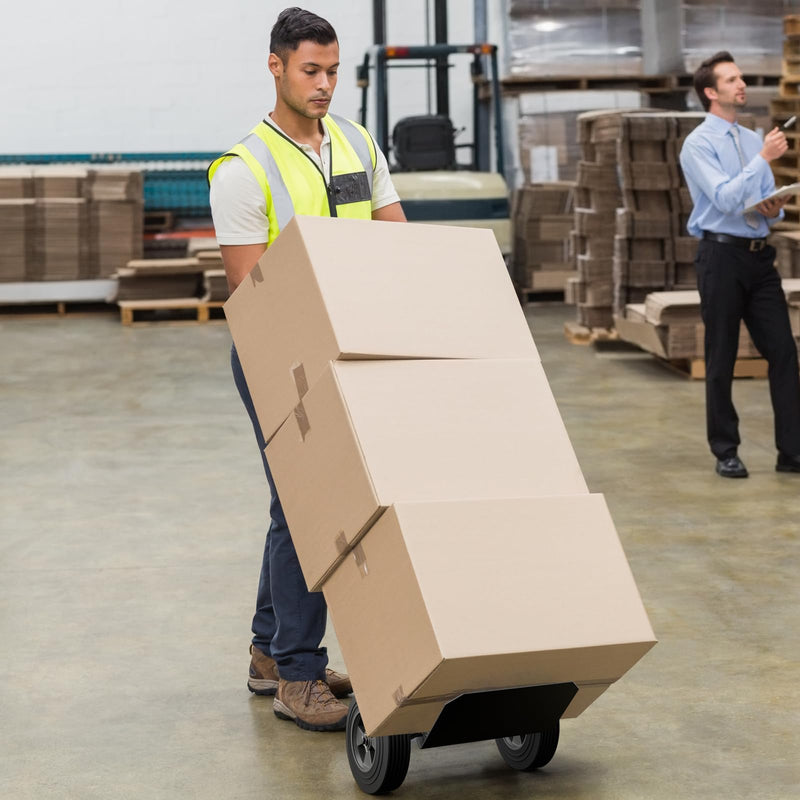 Load image into Gallery viewer, Goplus P-Handle Hand Truck, High Back Sack Barrow with 10" Wheels, Built-in Double Bearings and Foldable Load Plate