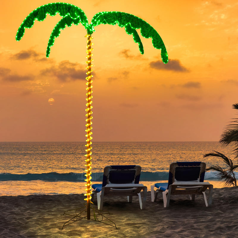 Load image into Gallery viewer, Goplus 7.5 FT Lighted Palm Tree, Tropical Christmas Tree with 332 LED Lights