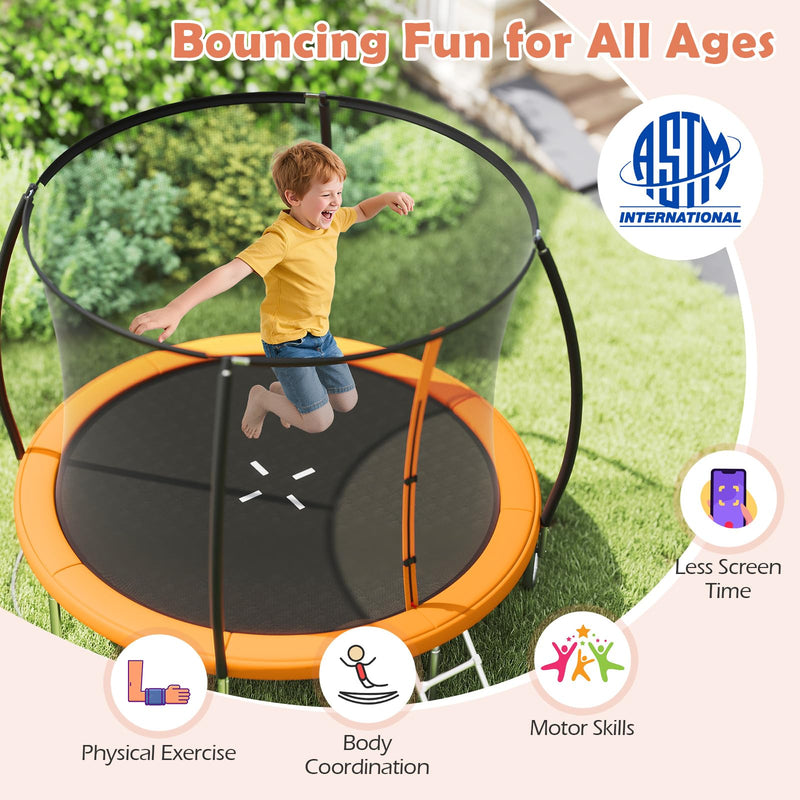 Load image into Gallery viewer, Goplus 8FT 10FT 12FT ASTM Approved Heavy-Duty Recreational Kids Trampoline w/Safety Enclosure Net