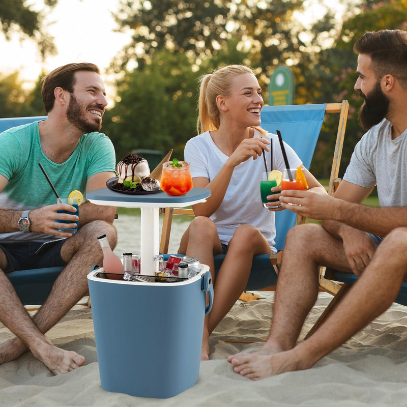 Load image into Gallery viewer, Goplus Cooler Table, Portable 4 Gallon All-Weather Beer and Wine Table Cooler with Handle