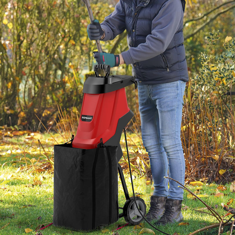 Load image into Gallery viewer, Goplus 15-AMP Electric Wood Chipper and Shredder, Leaf Mulcher with Wheels, Safety Locking Knob