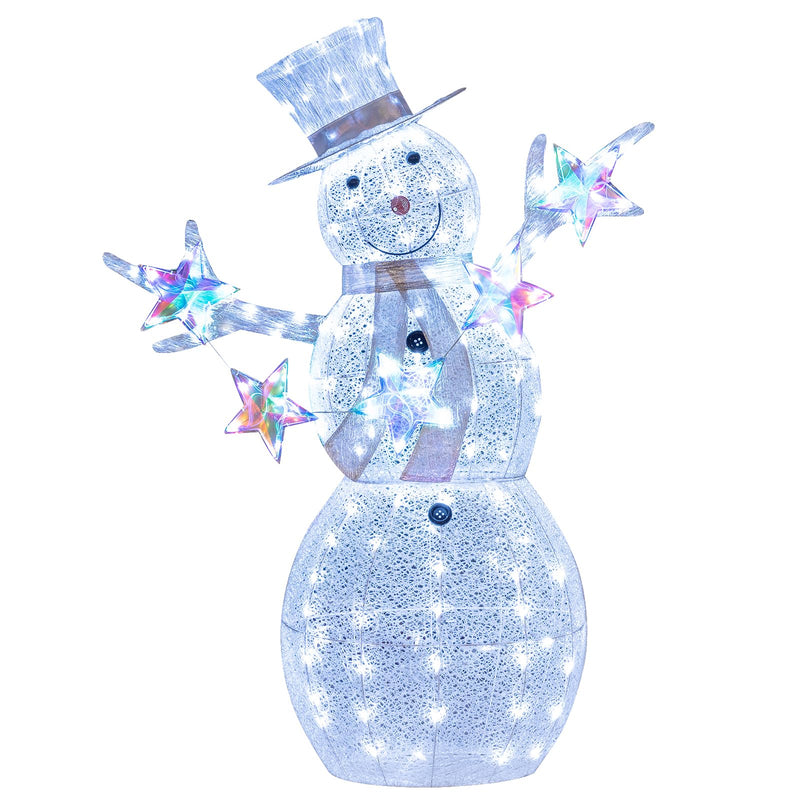 Load image into Gallery viewer, Goplus 5 FT Lighted Snowman Christmas Outdoor Decoration with Hat, Scarf & Stars