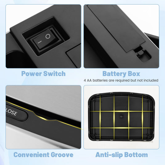 Goplus 13 Gallon/ 50 Liter Automatic Trash Can for Kitchen Office