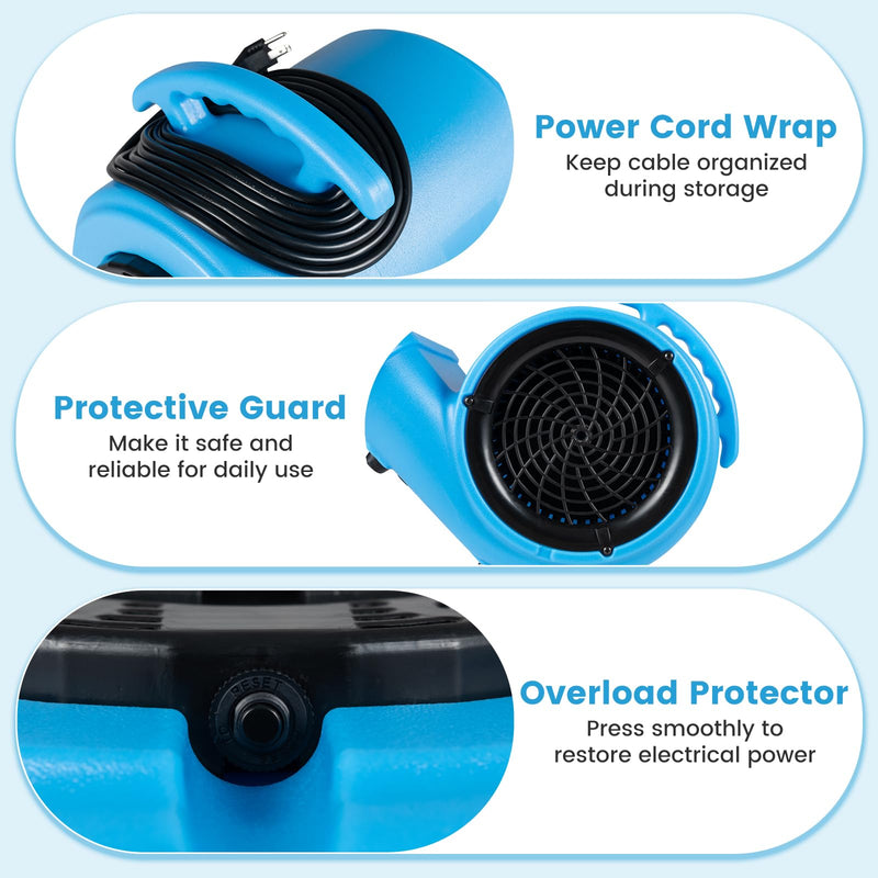 Load image into Gallery viewer, Goplus1/2 HP Air Mover, 3-Speed 2800 CFM Commercial Blower Fan