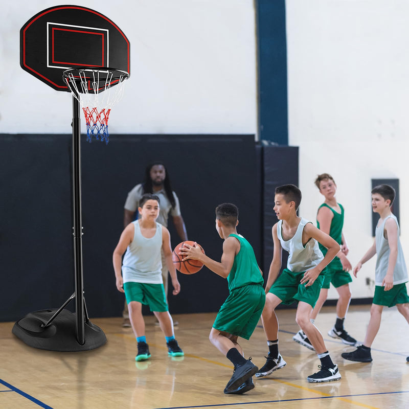 Load image into Gallery viewer, Goplus Portable Basketball Hoop Outdoor, 5.5-7.5 FT Basketball Goal with 5 Adjustable Height