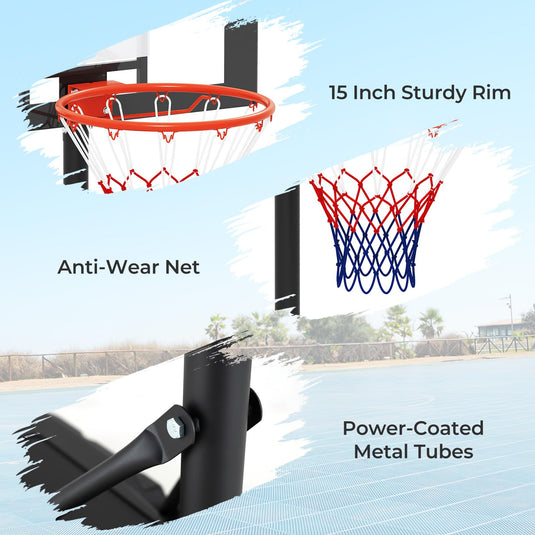 Kids Portable 3.3-7 FT Adjustable Basketball Goal System