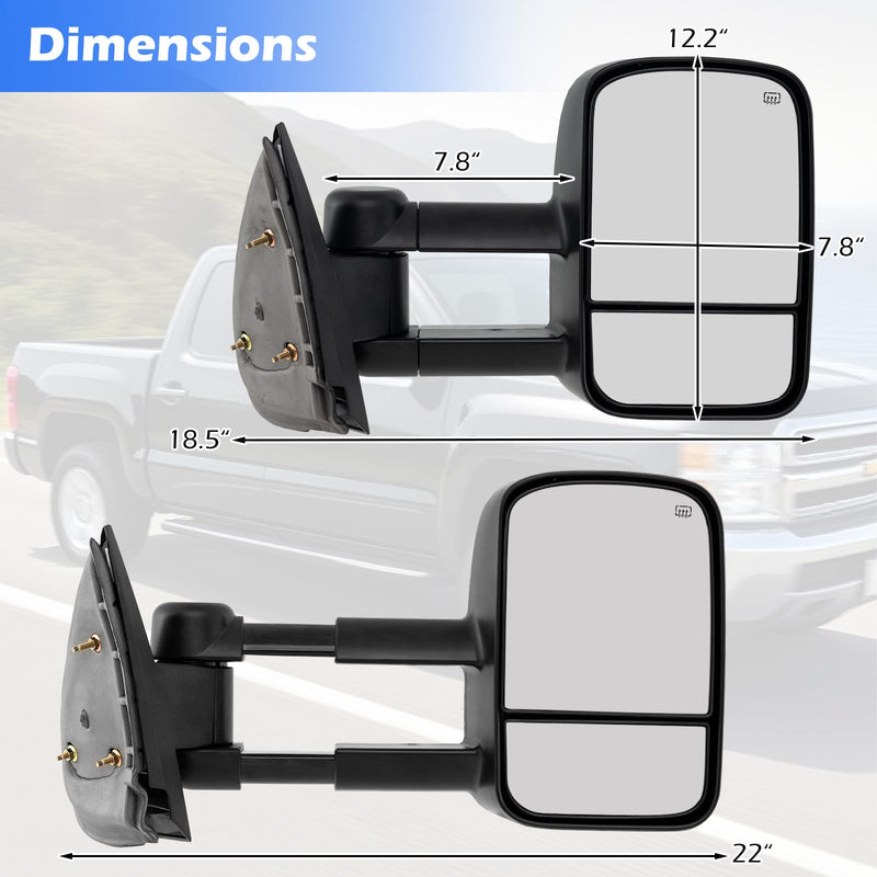 Load image into Gallery viewer, Goplus Heated Tow Mirrors for 2007-2012 Chevy Silverado GMC Sierra 1500/2500/3500 Yukon