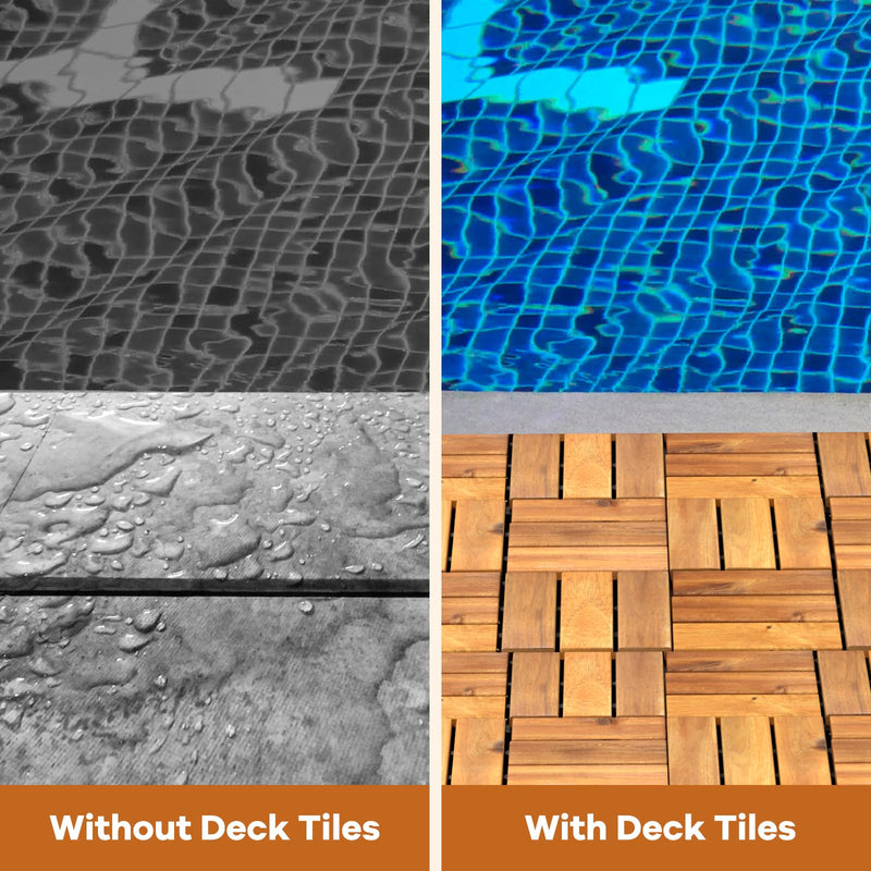 Load image into Gallery viewer, Goplus 27 PCS Interlocking Patio Deck Tile 12” x 12” Acacia Wood Patio Tiles