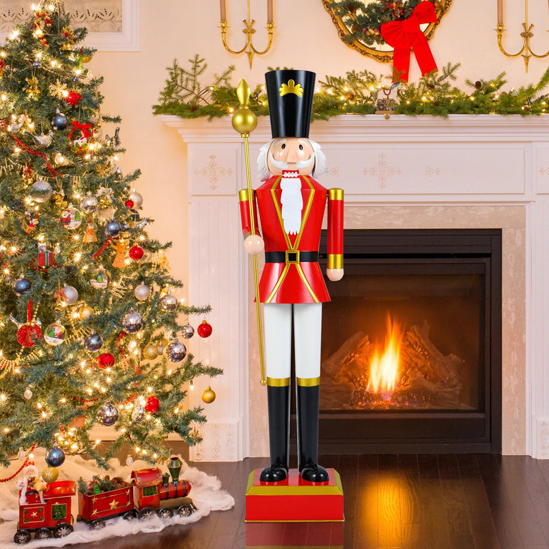Load image into Gallery viewer, Goplus 4' Christmas Nutcracker w/High Hat Beautiful Scepter Uniform & Boots