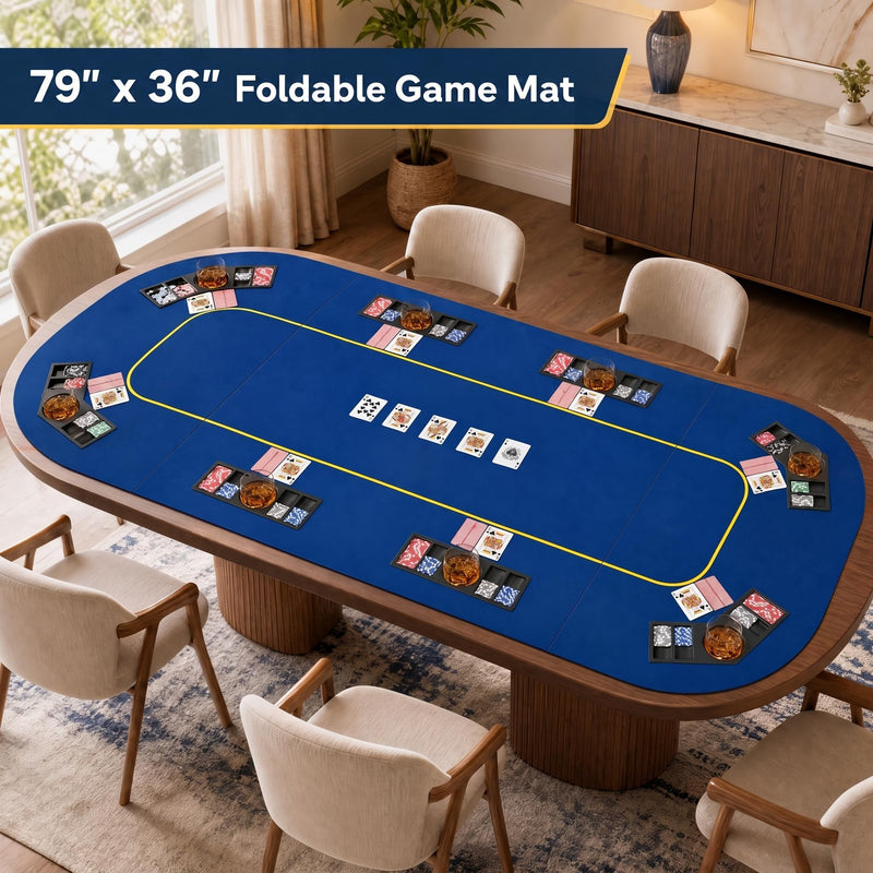 Load image into Gallery viewer, Goplus 79 x 36 Inch Poker Table Top | Foldable 8 Player Texas Holdem Poker Table Topper