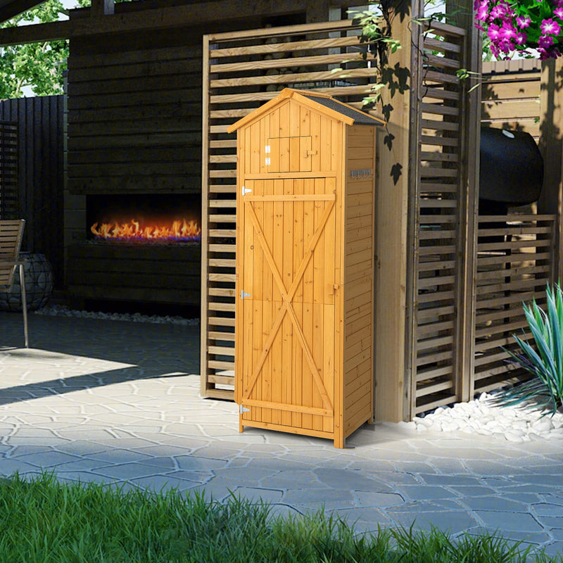 Load image into Gallery viewer, Goplus Outdoor Storage Shed, Wooden Garden Storage Cabinet with Lockable Doors