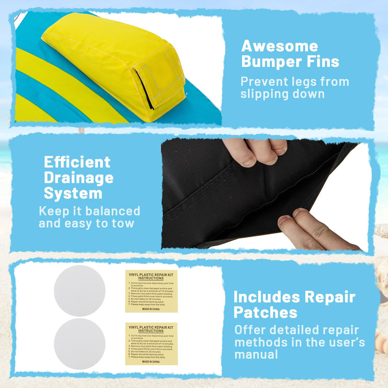 Load image into Gallery viewer, 1-3 Riders Inflatable Boat Tube with Quick Connector Drainage