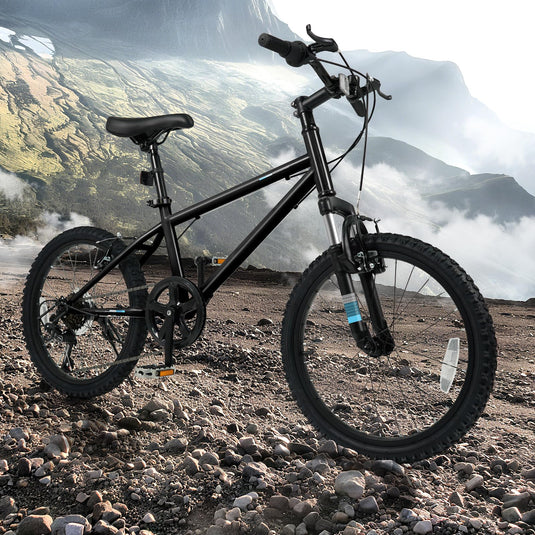 Goplus 20/24 Inch Kids Mountain Bike w/ 6-Speed Drivetrain & Suspension Fork