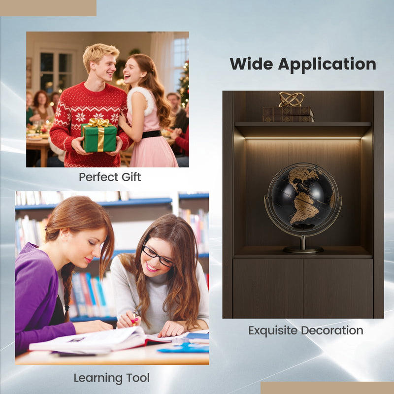 Load image into Gallery viewer, Goplus 9-Inch Metallic Black World Globe w/Metal Stand