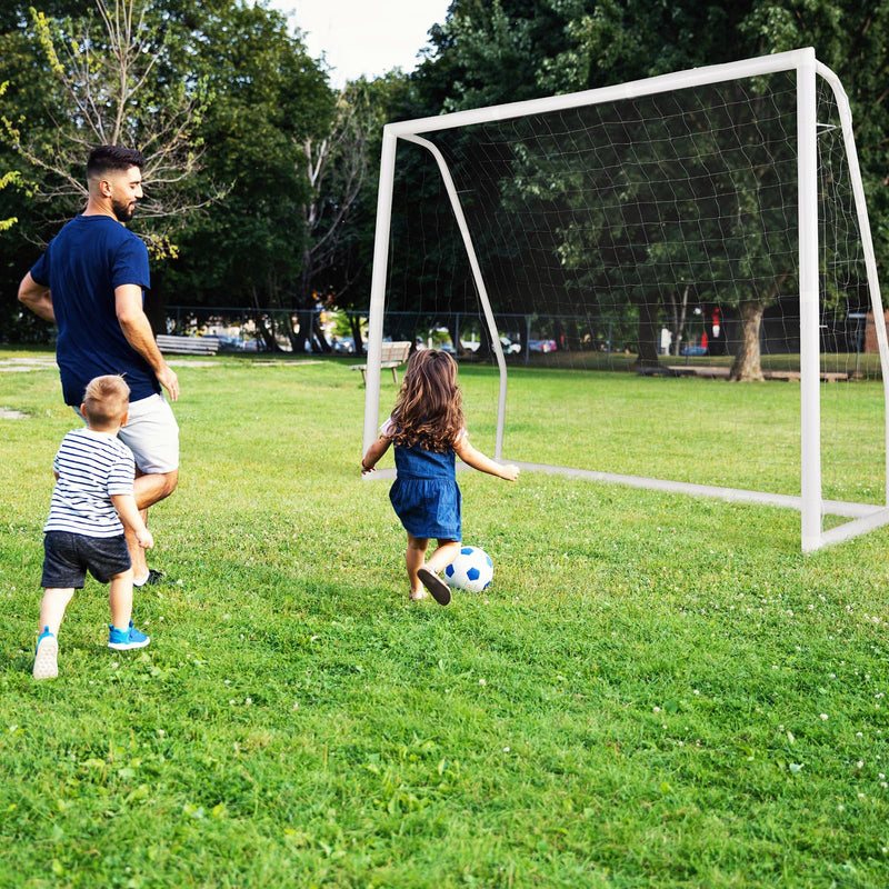 Load image into Gallery viewer, Goplus Soccer Goal, 8'x6' Soccer Net with Strong UPVC Frame, Quick Set-up, High-Strength Netting