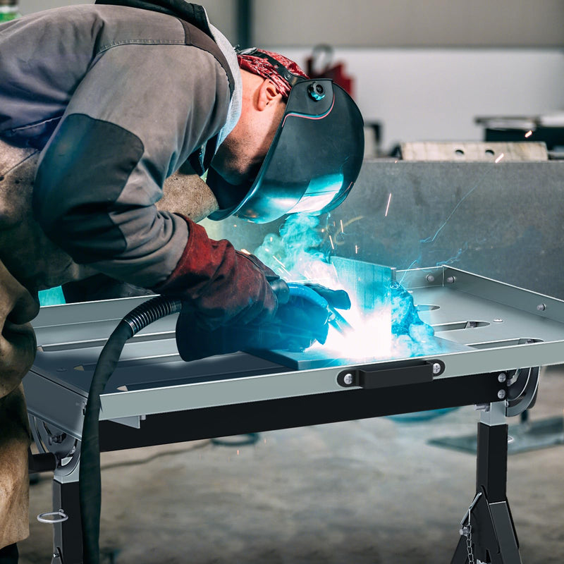 Load image into Gallery viewer, Goplus Folding Welding Table Welding Workbench with 78 x 51 cm Tabletop