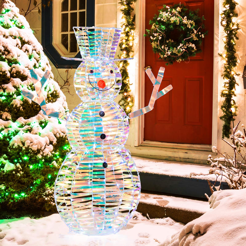 Load image into Gallery viewer, Goplus 4 FT Lighted Christmas Snowman, Light-up Xmas Holiday Decoration with 100 LED Lights