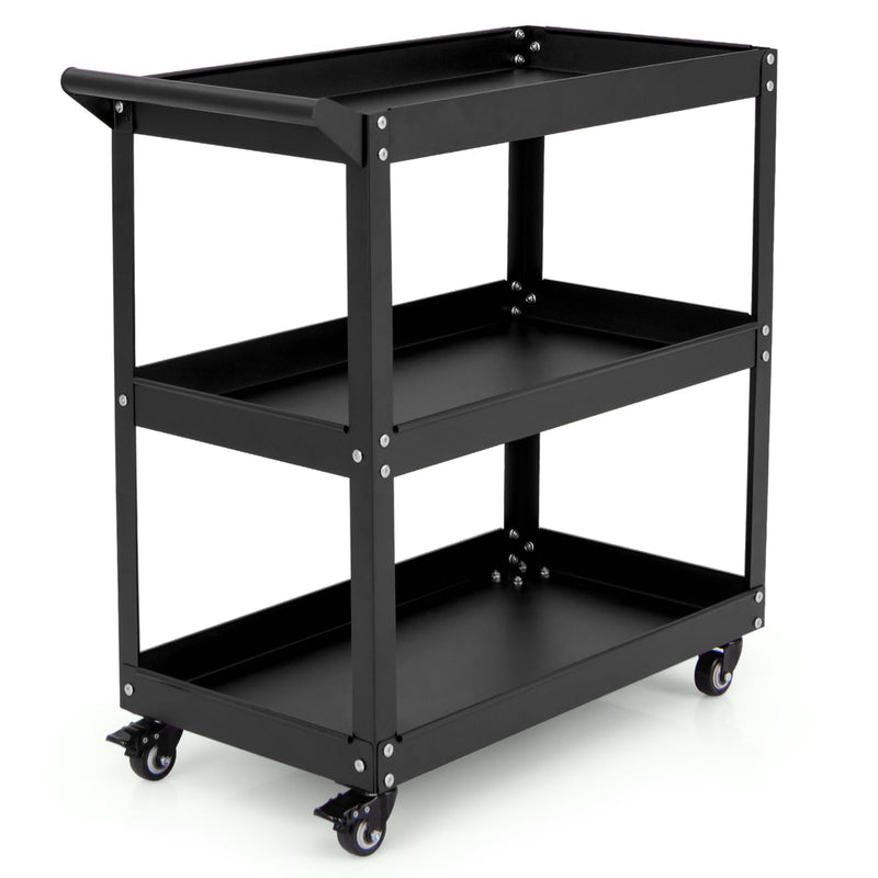 Load image into Gallery viewer, Goplus 3-Tier Utility Cart, Heavy Duty Commercial Service Tool Cart w/3 Spacious Shelves