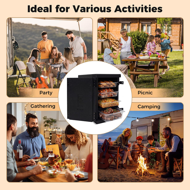 Load image into Gallery viewer, Goplus 91 Qt Insulated Food Pan Carrier | Lightweight Front Loading Food Warmer Cooler
