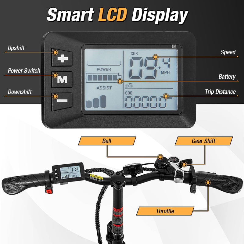 Load image into Gallery viewer, Folding Ebike with Basket 750W Brushless Motor (Peak 850W) for Adults