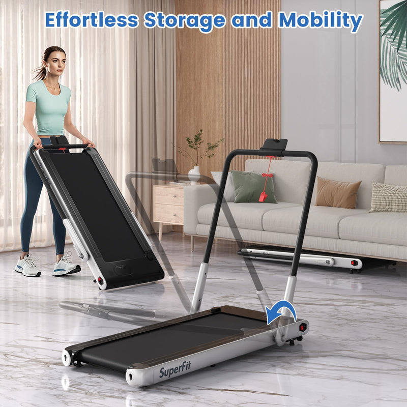 Load image into Gallery viewer, Goplus 340 LBS Capacity Walking Pad with Handle Bar Under Desk Treadmill with Apps
