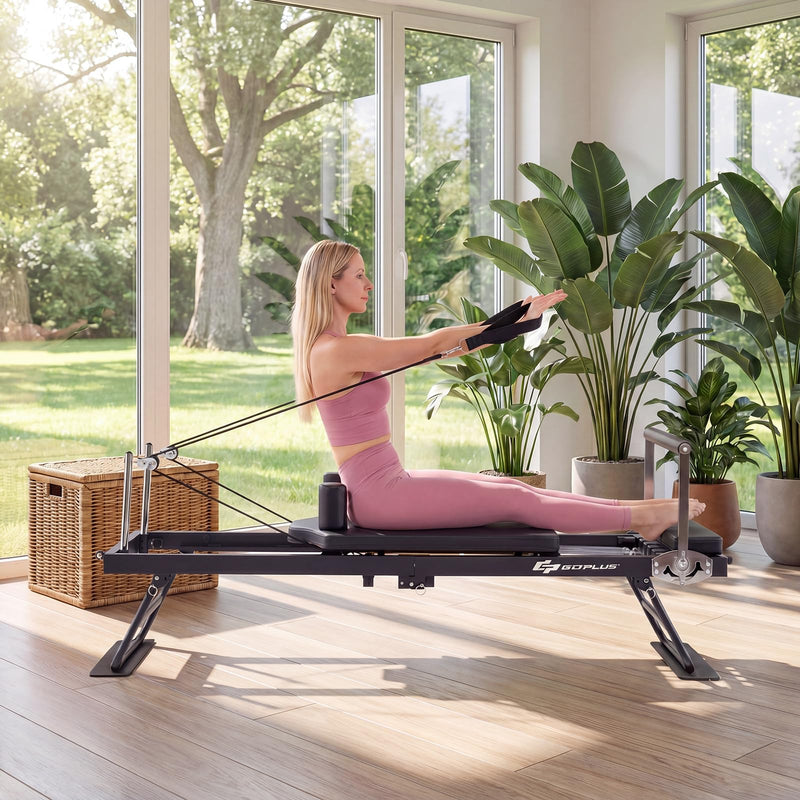 Load image into Gallery viewer, Goplus Foldable Pilates Reformer Machine for Home Gym 84" Large Pilates Equipment