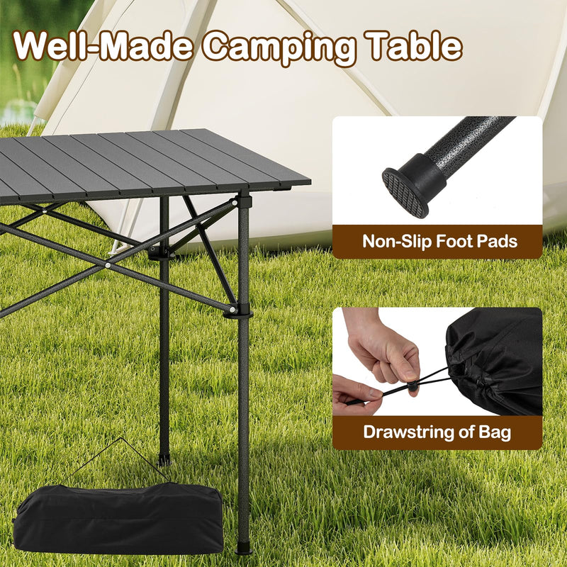Load image into Gallery viewer, Goplus Outdoor Folding Camping Table with Snap-Together Design & Carrying Bag