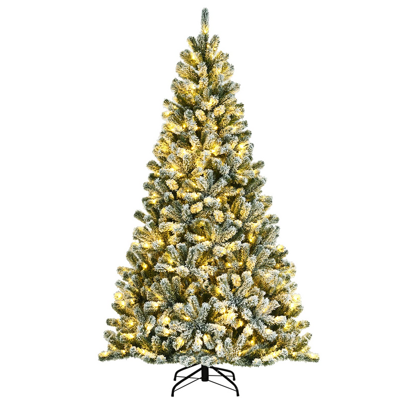 Load image into Gallery viewer, Goplus Snow Flocked Christmas Tree, Artificial Hinged Xmas Tree - GoplusUS