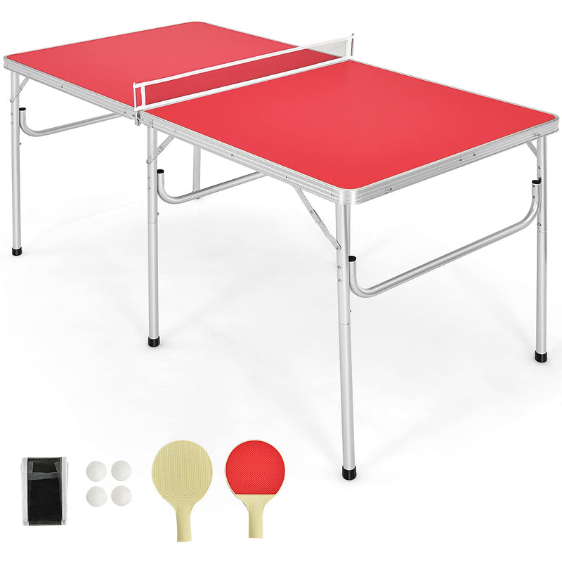 Load image into Gallery viewer, Goplus Portable Tennis Table, 100% Preassembled,2 Table Tennis Paddles and Ping Pong Balls - GoplusUS