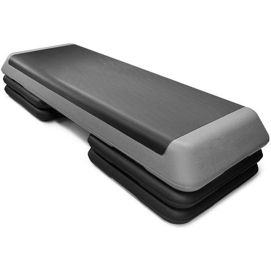 Goplus 43'' Adjustable Fitness Aerobic Step Stepper Platform 4" - 6" - 8" Non-Stick Surface - GoplusUS