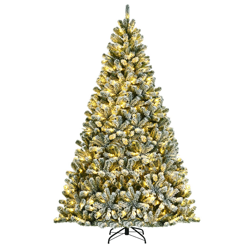 Load image into Gallery viewer, Goplus Snow Flocked Christmas Tree, Artificial Hinged Xmas Tree - GoplusUS