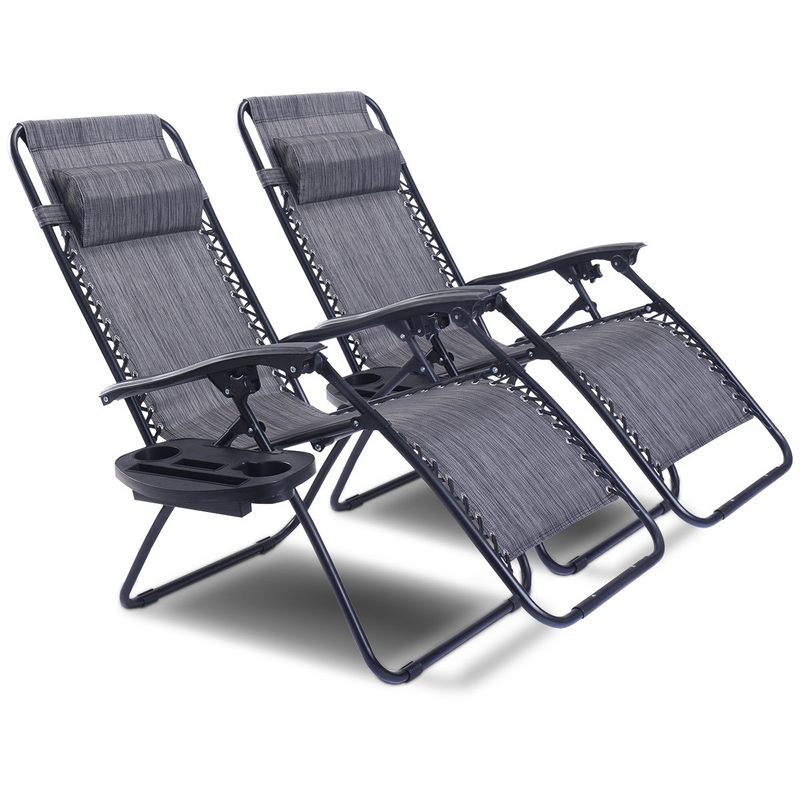Load image into Gallery viewer, Goplus 2PC Zero Gravity Chairs Lounge Patio Folding Recliner - GoplusUS