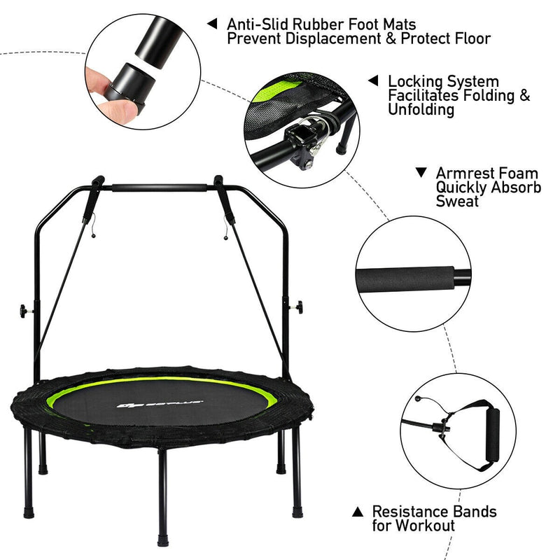 Load image into Gallery viewer, 40'' Folding Fitness Trampoline, Portable Mini Exercise Rebounder - GoplusUS