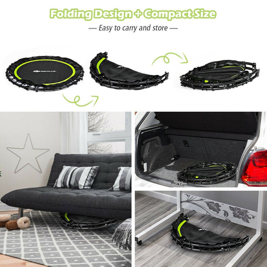 40'' Folding Fitness Trampoline, Portable Mini Exercise Rebounder - GoplusUS